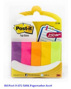 Contoh Alat Perlengkapan Kantor merk 3M Post-it , Gambar Produk 3M Post-it 671-5ANL Page Marker 12x50mm 500 Sheets 250 Sheets harga 9600 di Toko Peralatan Sekolah Murah