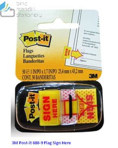 Contoh Alat Perlengkapan Kantor merk 3M Post-it , Gambar Produk 3M Post-it 680-9 Flag Sign Here 25x43mm 50 Sheets harga 22800 di Toko Peralatan Sekolah Murah