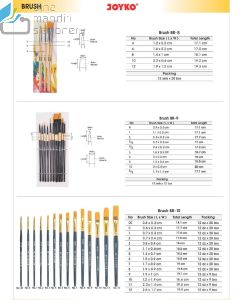 Contoh Kuas Lukis Cat Air Cat Minyak Akrilik Joyko Brush BR-10 No.10 merek Joyko