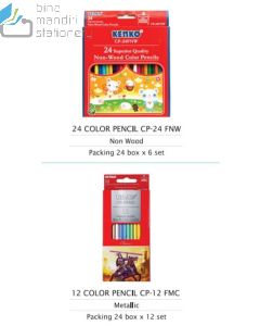 Brosur gambar alat tulis sekolah Pensil Warna Kenko Pencil Colour CP-24 FNW