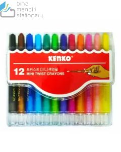 Contoh perlengkapan Kantor Kenko 12 Color Twist Crayon Mini Pewarna Krayon dan gambarnya