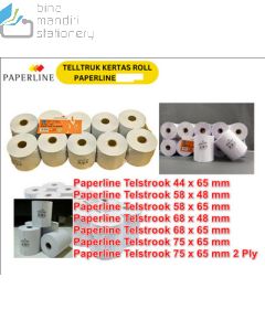 Contoh Paperline Telstrook 68 x 65 mm Kertas Roll Struk Kalkulator Print Bill merek Paperline